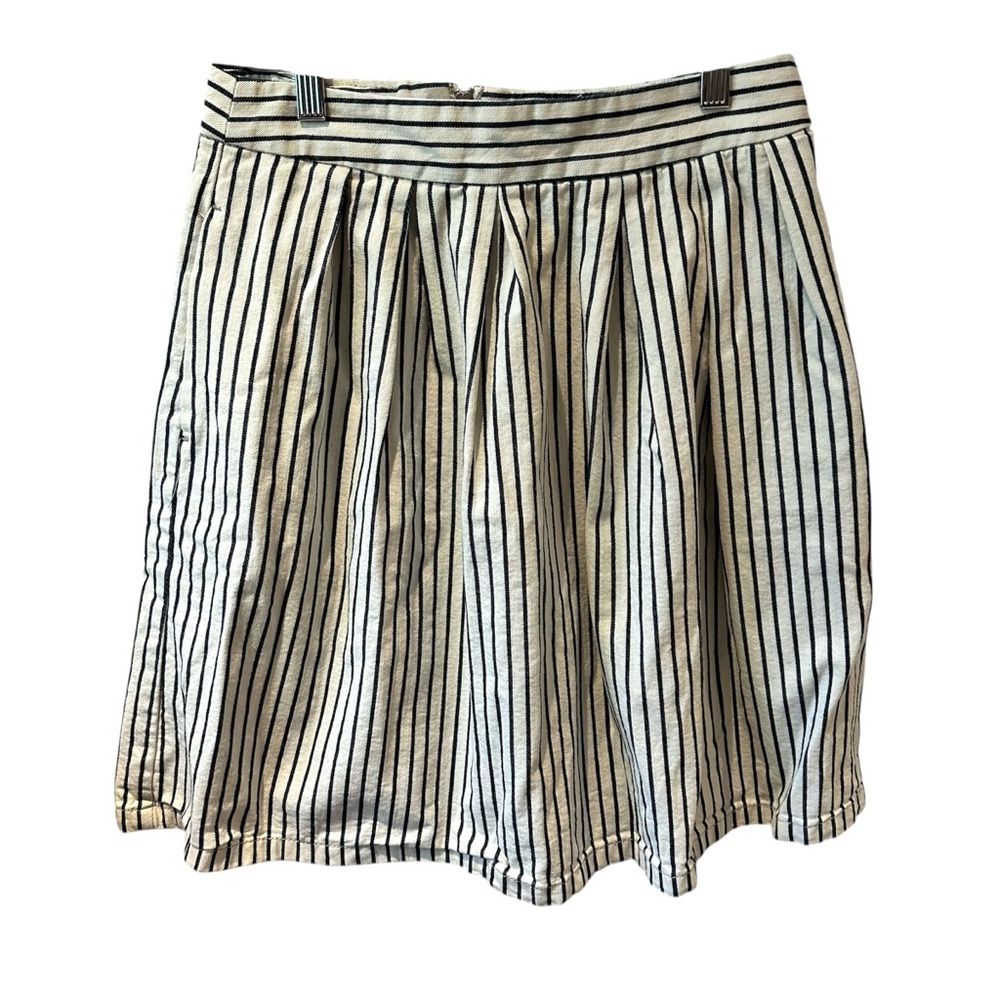 United Colors of Benneton Striped‎ Denim A-Line Skirt Size 6